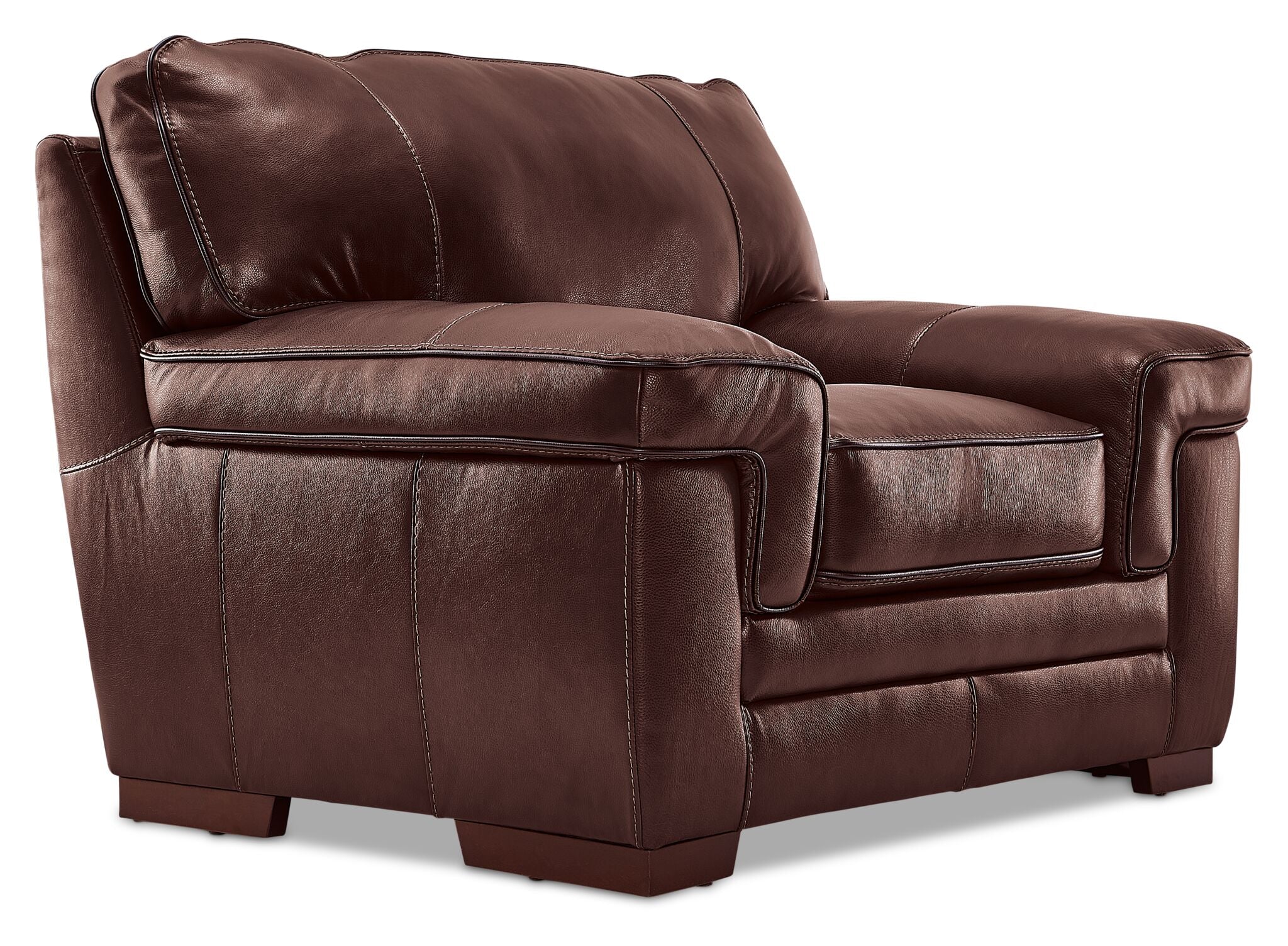 Stampede Leather Sofa, Loveseat and Chair Set - Hazelnut