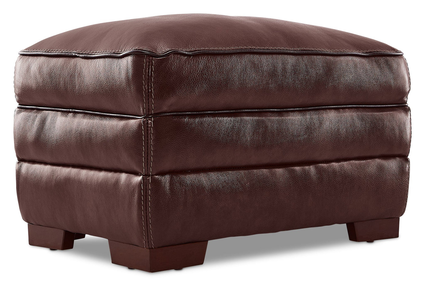 Stampede Leather Ottoman - Hazelnut