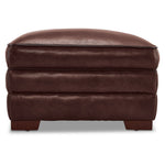 Stampede Leather Ottoman - Hazelnut