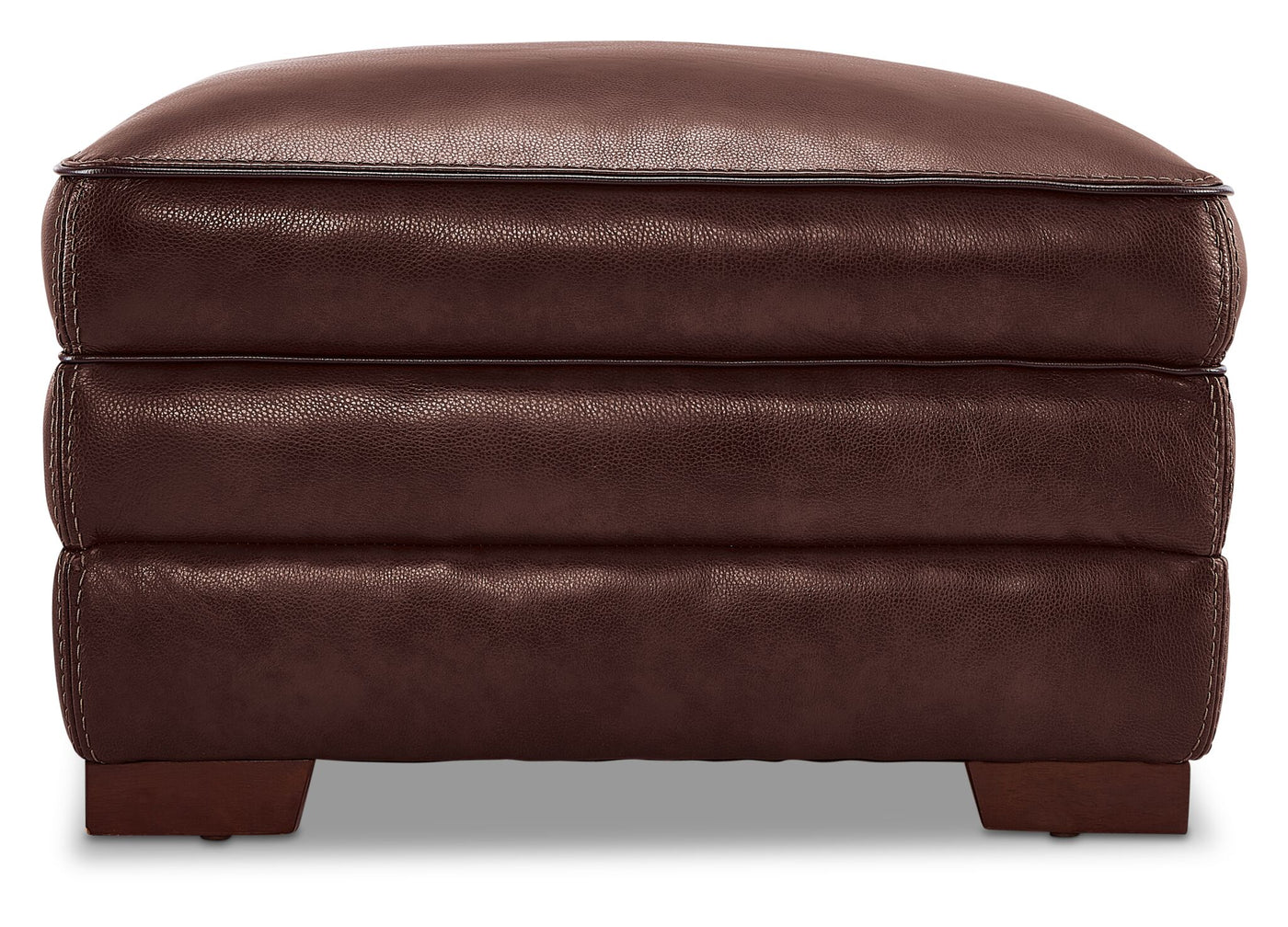 Stampede Leather Ottoman - Hazelnut