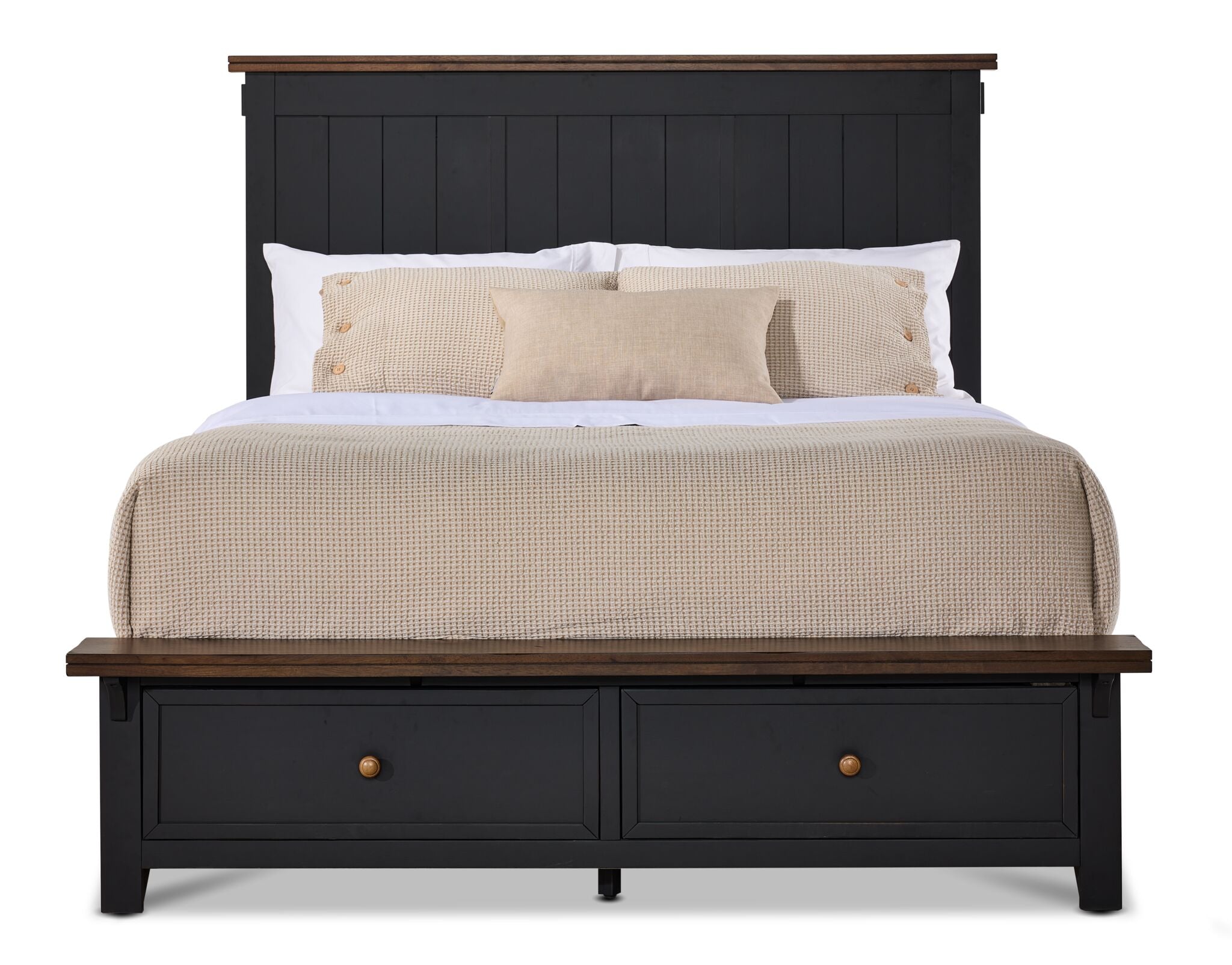 Stormy Ridge 3 - Piece King Storage Bed - Slate Black, Chicory