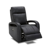 Stratus Leather Dual Power Swivel Glider Recliner - Charcoal