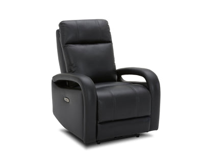 Stratus Leather Dual Power Swivel Glider Recliner - Charcoal