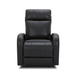 Stratus Leather Dual Power Swivel Glider Recliner - Charcoal