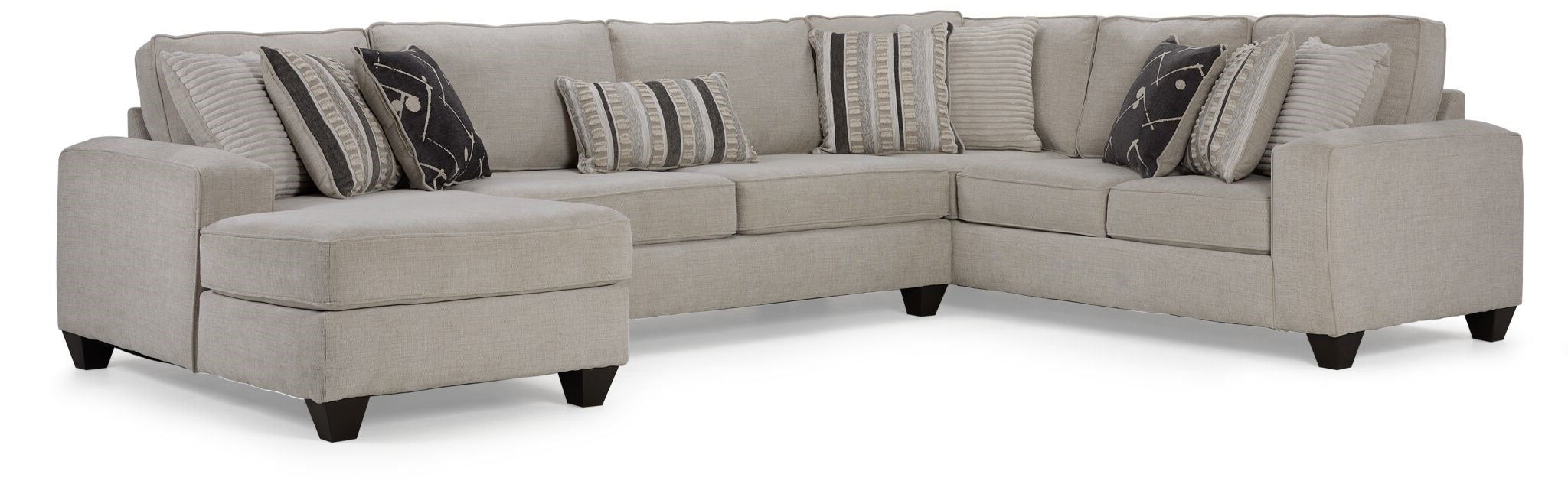 Sutton 3-Piece Sectional with Left-Facing Chaise - Beige