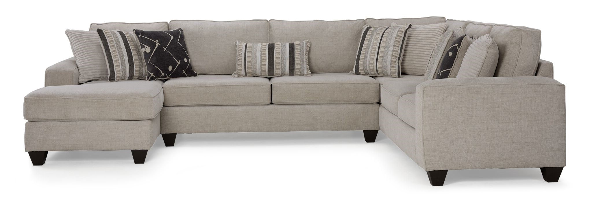 Sutton 3-Piece Sectional with Left-Facing Chaise - Beige