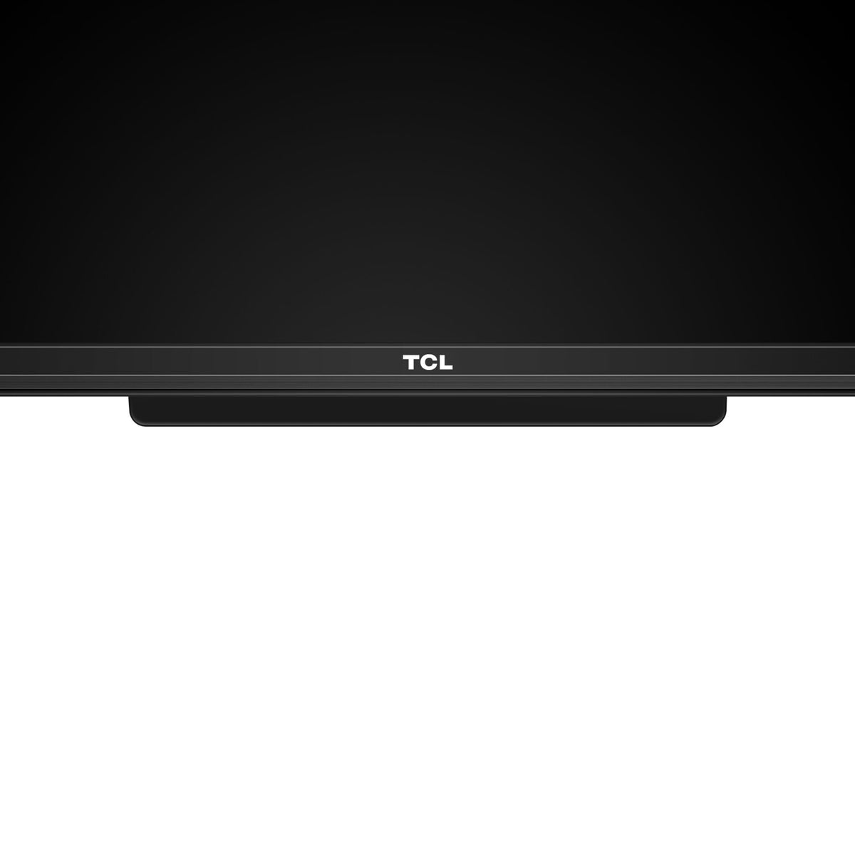 Lower bezel detail featuring the centred TCL logo and sensor housing
