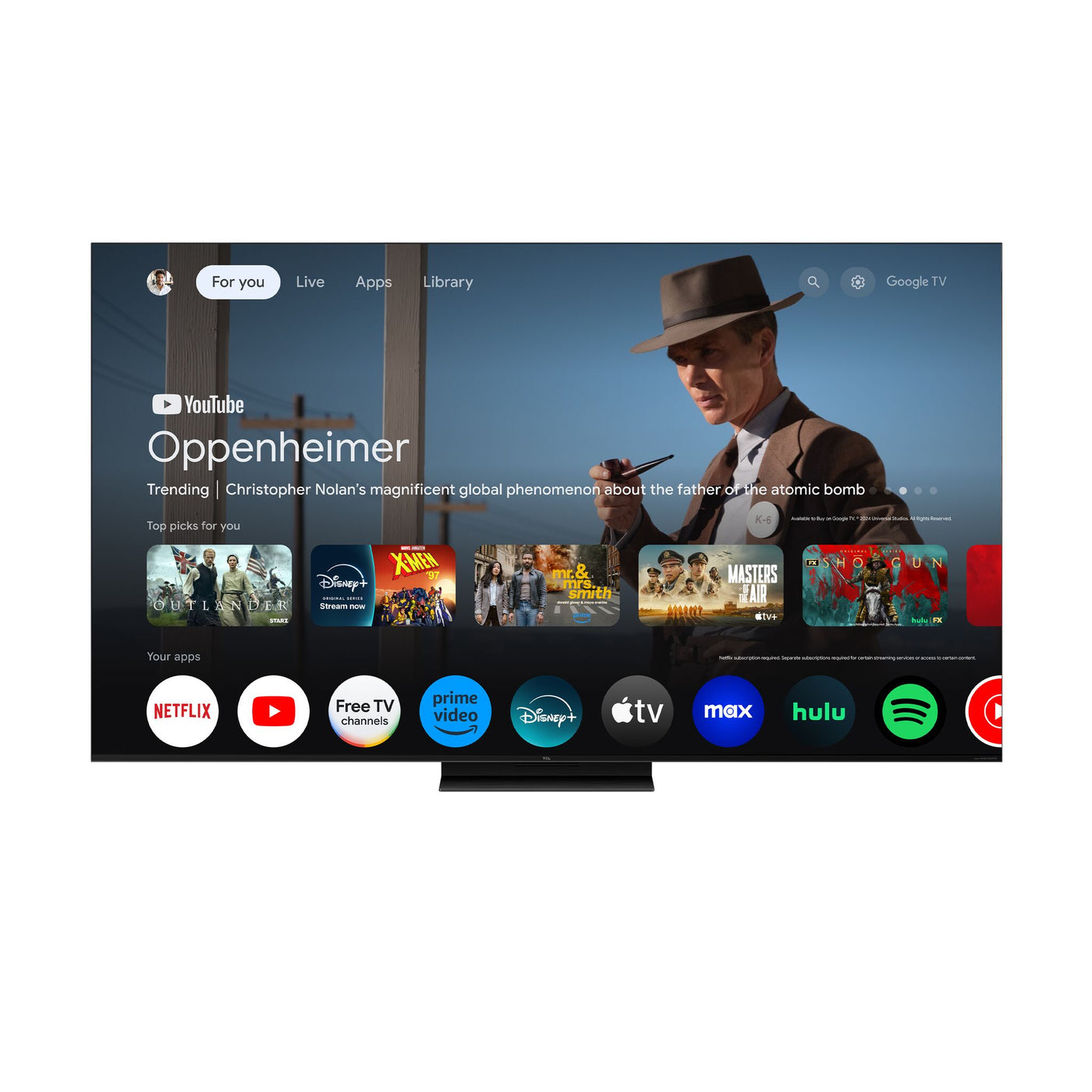 TCL 75" QM7K Series 4K UHD HDR QD-Mini LED Smart TV with Google TV – 75QM7K