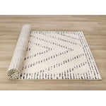 Talia 5'3" x 7'7" Striped Diamond Design Area Rug - Cream, Black