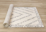 Talia 6'7" x 9'6" Striped Diamond Design Area Rug - Cream, Black