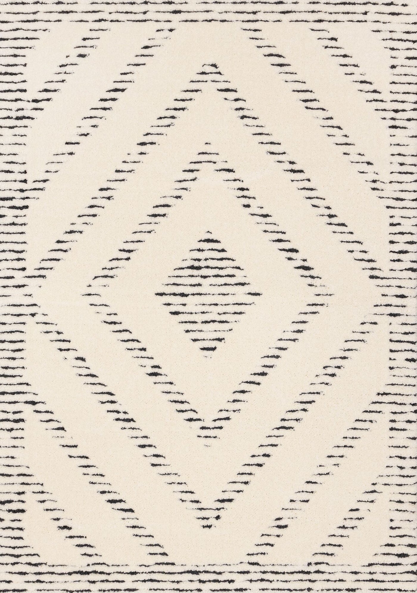 Talia 5'3" x 7'7" Striped Diamond Design Area Rug - Cream, Black
