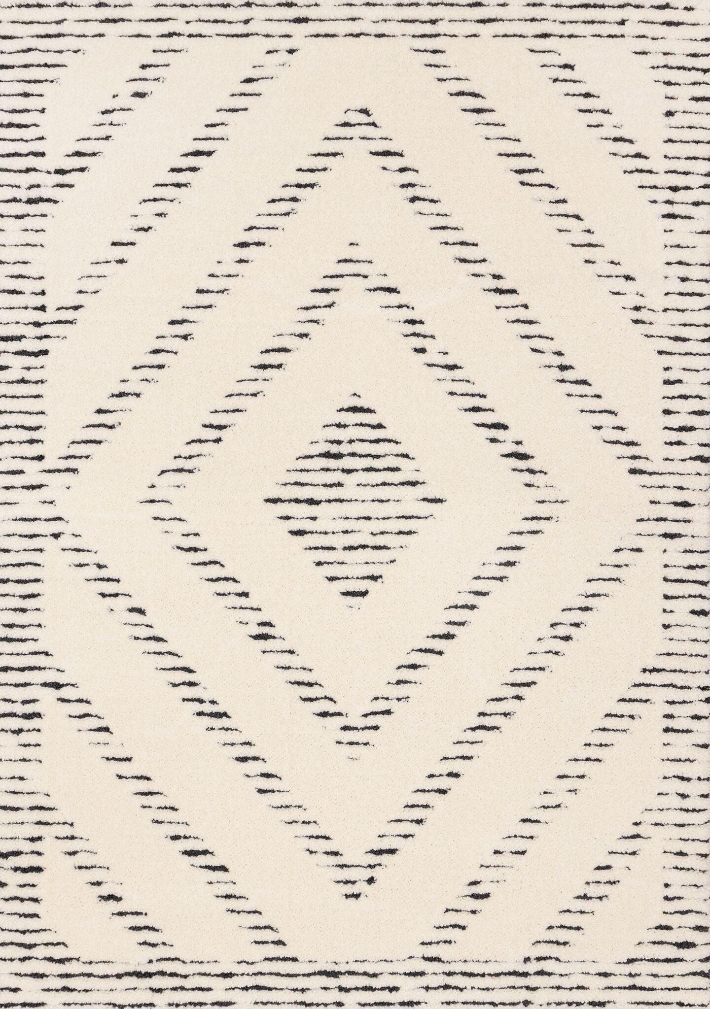 Talia 5'3" x 7'7" Striped Diamond Design Area Rug - Cream, Black