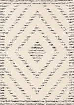 Talia 6'7" x 9'6" Striped Diamond Design Area Rug - Cream, Black