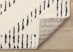 Talia 5'3" x 7'7" Striped Diamond Design Area Rug - Cream, Black