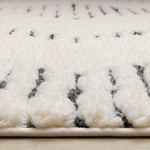 Talia 5'3" x 7'7" Striped Diamond Design Area Rug - Cream, Black