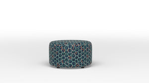 Tami Round Accent Ottoman - Legacy Blue