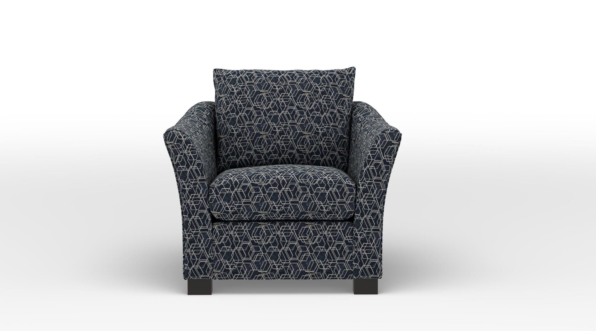 Tami Accent Chair - Boxes Dark Blue