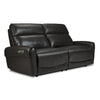 Theo Leather Dual Power Reclining Sofa - Charcoal