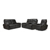 Theo Leather Dual Power Reclining Sofa, Loveseat and Rocker Recliner Set - Charcoal