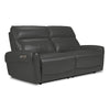 Theo Leather Dual Power Reclining Sofa - Granite