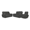 Theo Leather Dual Power Reclining Sofa, Loveseat and Rocker Recliner Set - Granite