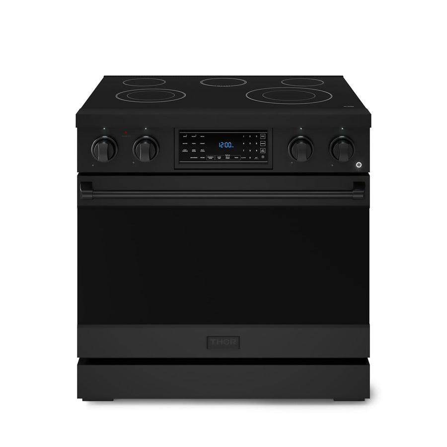 Thor Kitchen Black Stainless Steel Freestanding Professional Electric Range|Gordon Ramsay Series (6 cu.ft) - RSE36B