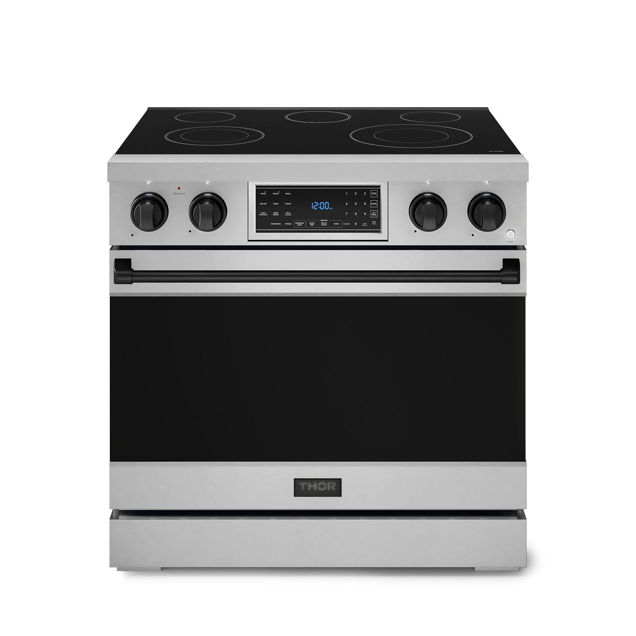 Thor Kitchen Stainless Steel Freestanding Professional Electric Range|Gordon Ramsay Series (6 cu.ft) - RSE36-BLK