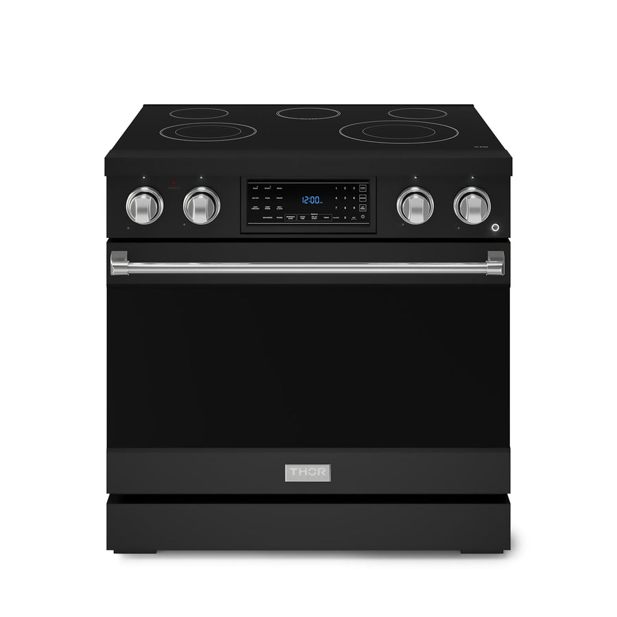 Thor Kitchen Black Stainless Steel Freestanding Professional Electric Range |Gordon Ramsay Series (6 cu.ft) - RSE36B-SS