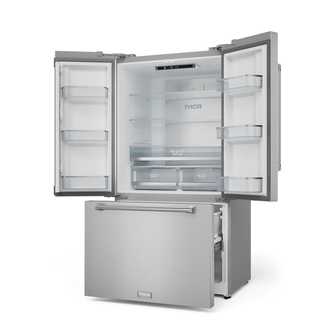 Thor Kitchen Stainless Steel French Door Counter-Depth Refrigerator with Ice Maker| Gordon Ramsay Collection (20.3 cu.ft.) - RF3621CTD99