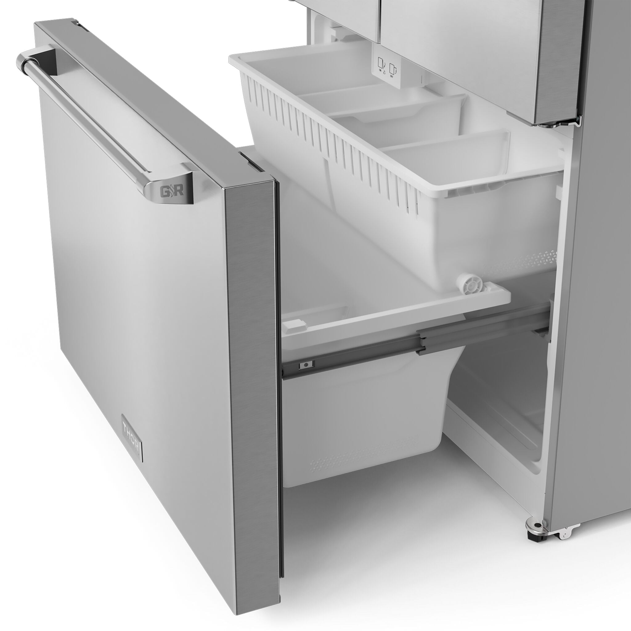 Thor Kitchen - Gordon Ramsay Collection 36" 20.3 Cu. Ft. Stainless Steel Counter-Depth French Door Refrigerator with Ice Maker - RF3621CTD99-BLK