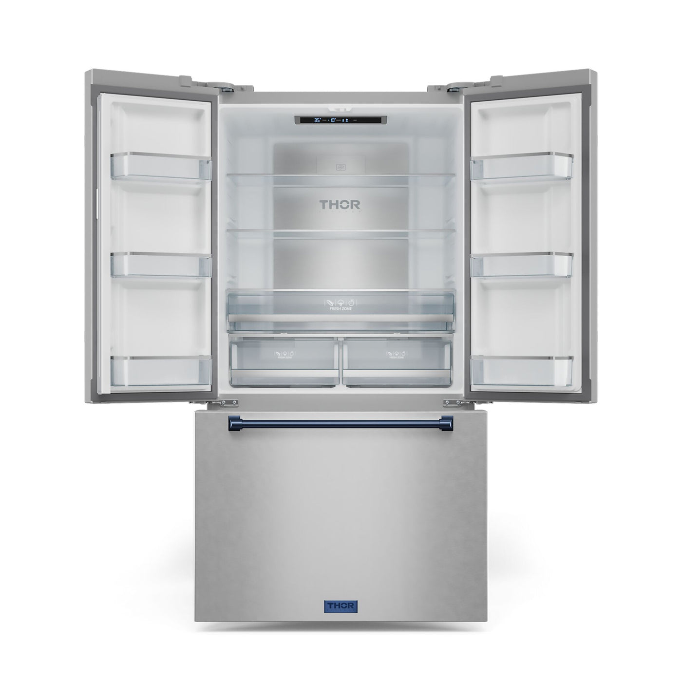 Thor Kitchen Stainless Steel French Door Counter-Depth Refrigerator with Ice Maker| Gordon Ramsay Collection (20.3 cu.ft.) - RF3621CTD99-BLU