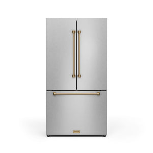 Thor Kitchen Stainless Steel French Door Counter-Depth Refrigerator with Ice Maker| Gordon Ramsay Collection (20.3 cu.ft.) - RF3621CTD99-BRZ