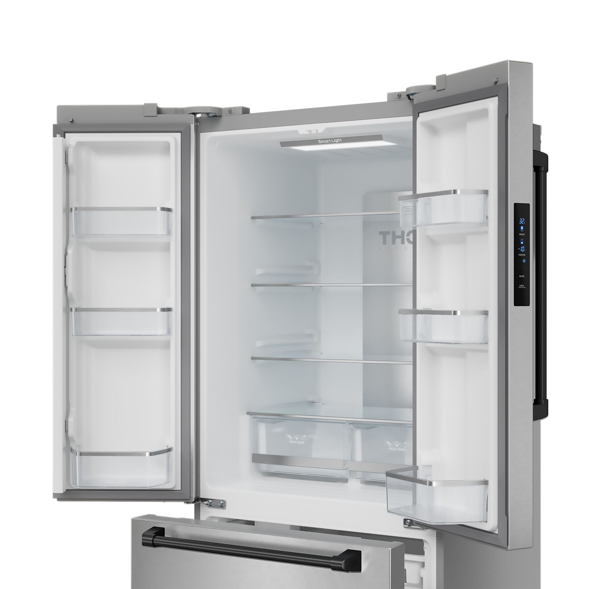 Thor Kitchen - Gordon Ramsay Collection 30" 17.5 Cu. Ft. Stainless Steel Counter-Depth French Door Refrigerator with Ice Maker - RF3017FFD99-BLK