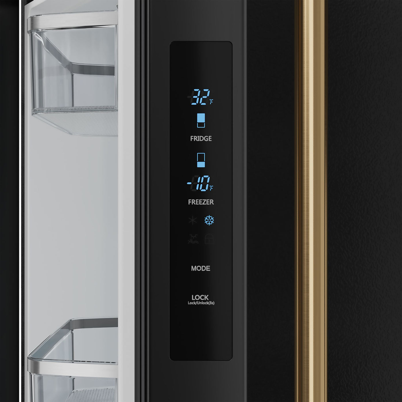 Thor Kitchen Matte Black French Door Counter Depth Refrigerator with Ice Maker| Gordon Ramsay Collection (17.5 cu.ft.) - RF3017FFD00-BRZ