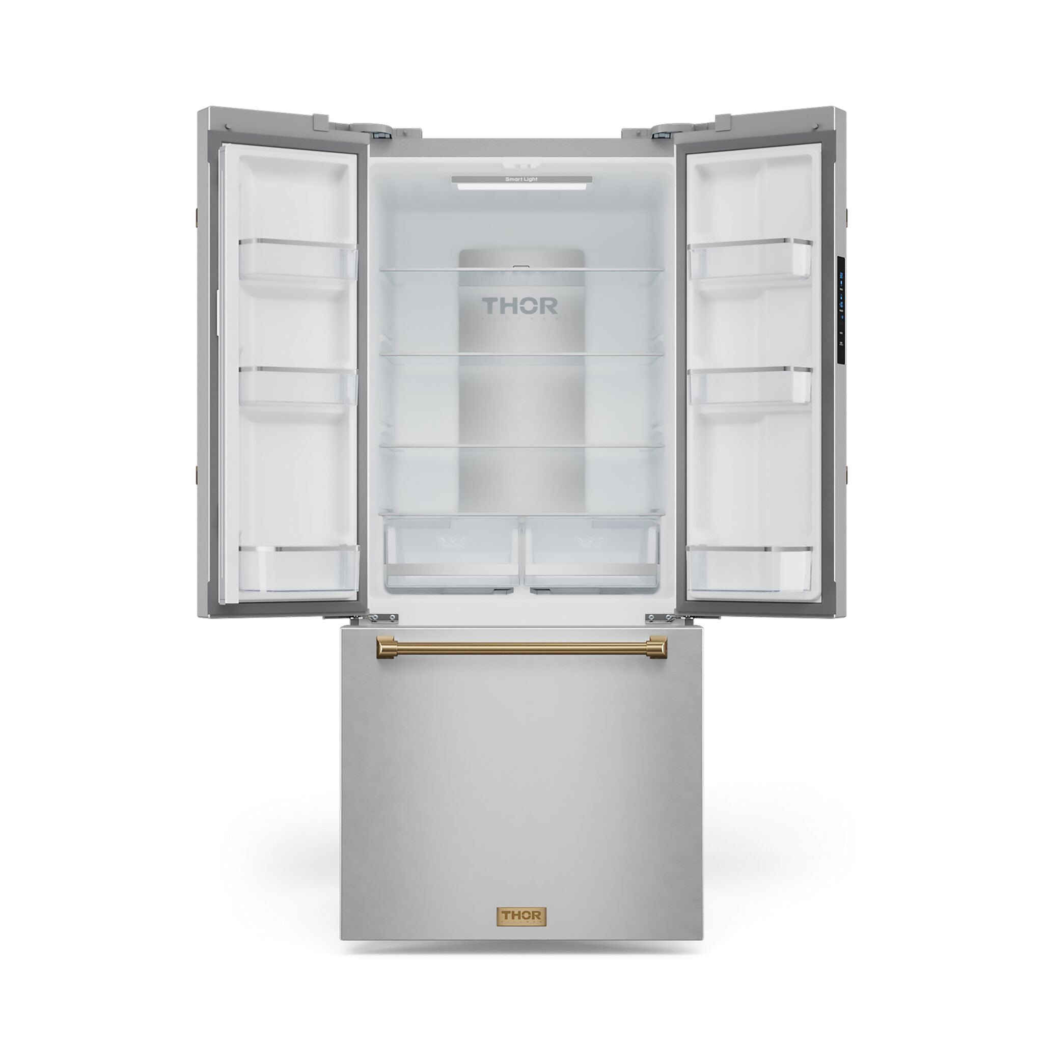 Thor Kitchen - Gordon Ramsay Collection 30" 17.5 Cu. Ft. Stainless Steel Counter-Depth French Door Refrigerator with Ice Maker - RF3017FFD99-BRZ