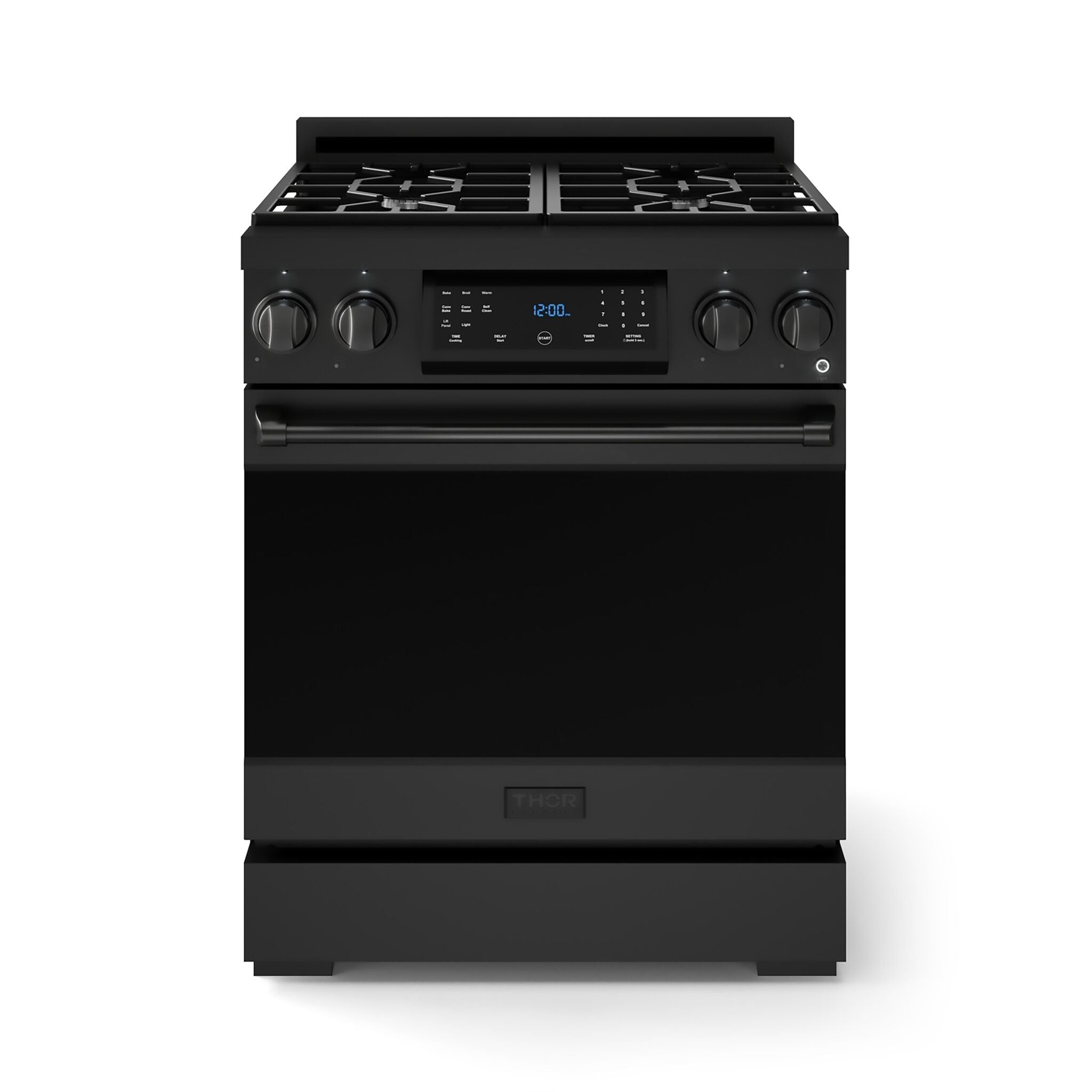 Thor Kitchen Black Stainless Steel Freestanding Professional Gas Range|Gordon Ramsay Series (4.55 cu.ft.) - RSG30B