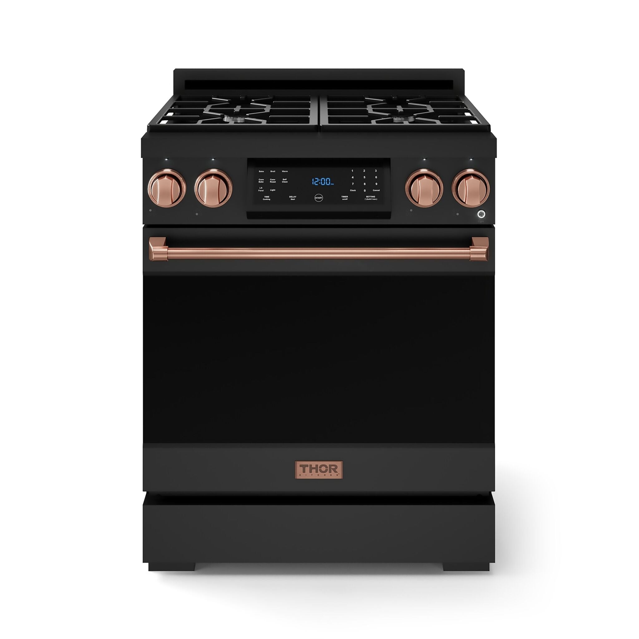 Thor Kitchen Black Stainless Steel Freestanding Professional Gas Range|Gordon Ramsay Series (4.55 cu.ft.) - RSG30B-RSG