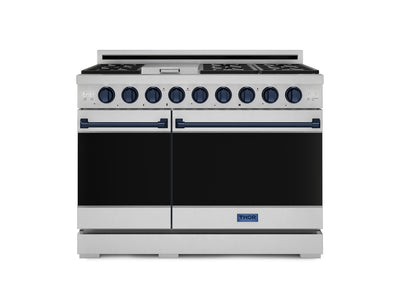 Thor Kitchen Stainless Steel Freestanding Professional Double Oven Gas Range|Gordon Ramsay Series (7 cu.ft.) - RSG48E-BLU