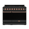 Thor Kitchen Black Stainless Steel Freestanding Professional Double Oven Gas Range|Gordon Ramsay Series (7 cu.ft.) - RSG48EB-RSG