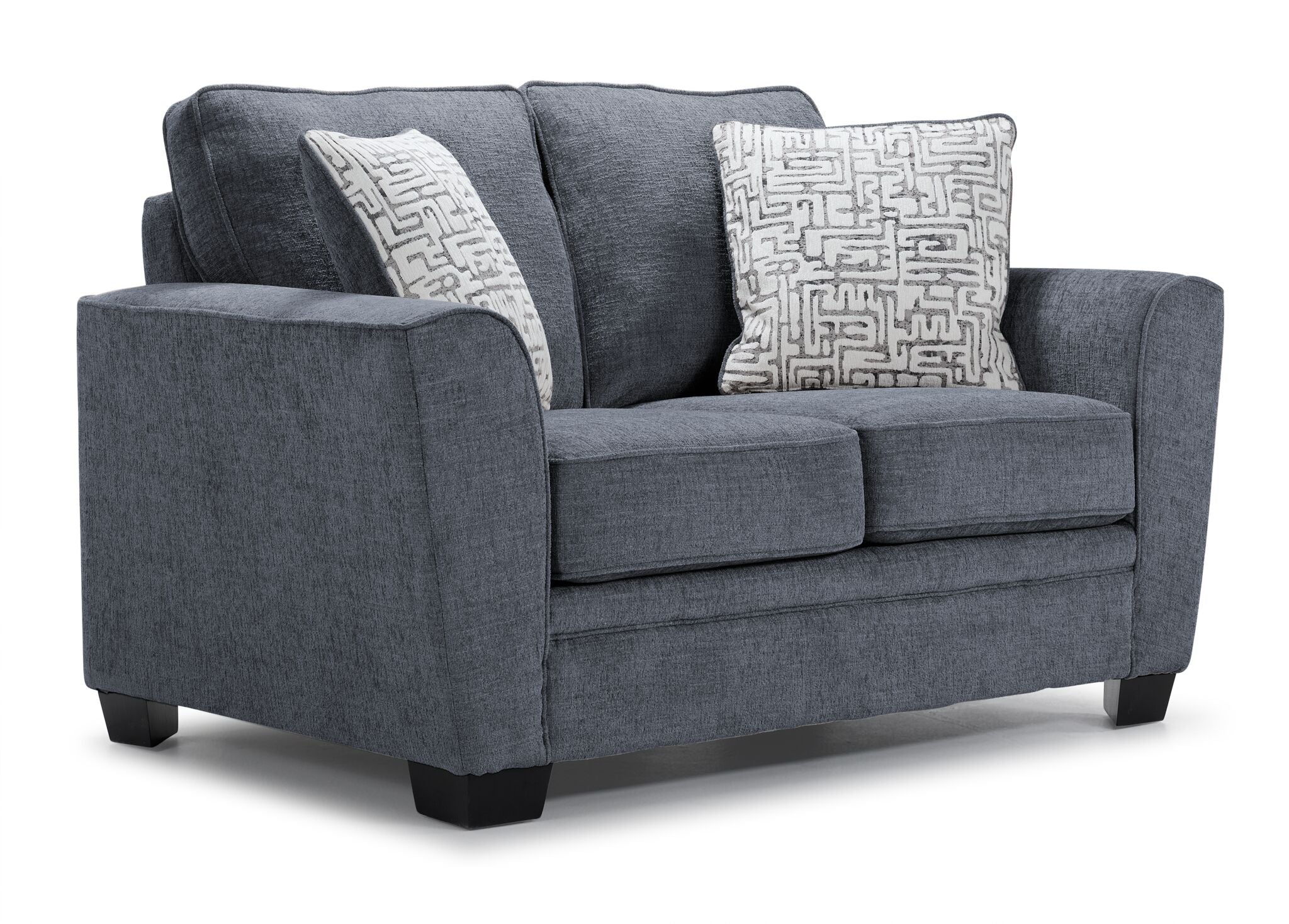 Tilley Sofa and Loveseat Set - Charcoal