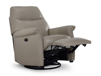 Torino Leather Power Recliner - Silver Grey