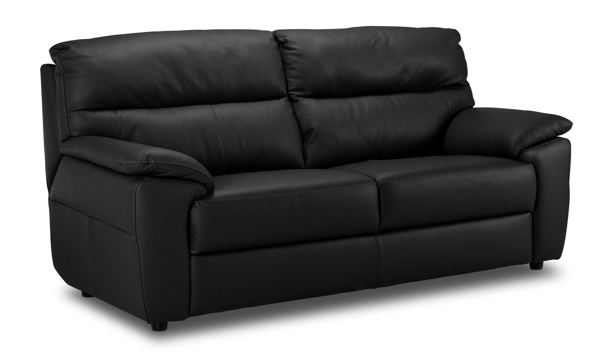 Toscana Leather Sofa and Chair Set - Black
