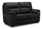 Toscana Leather Sofa and Loveseat Set - Black