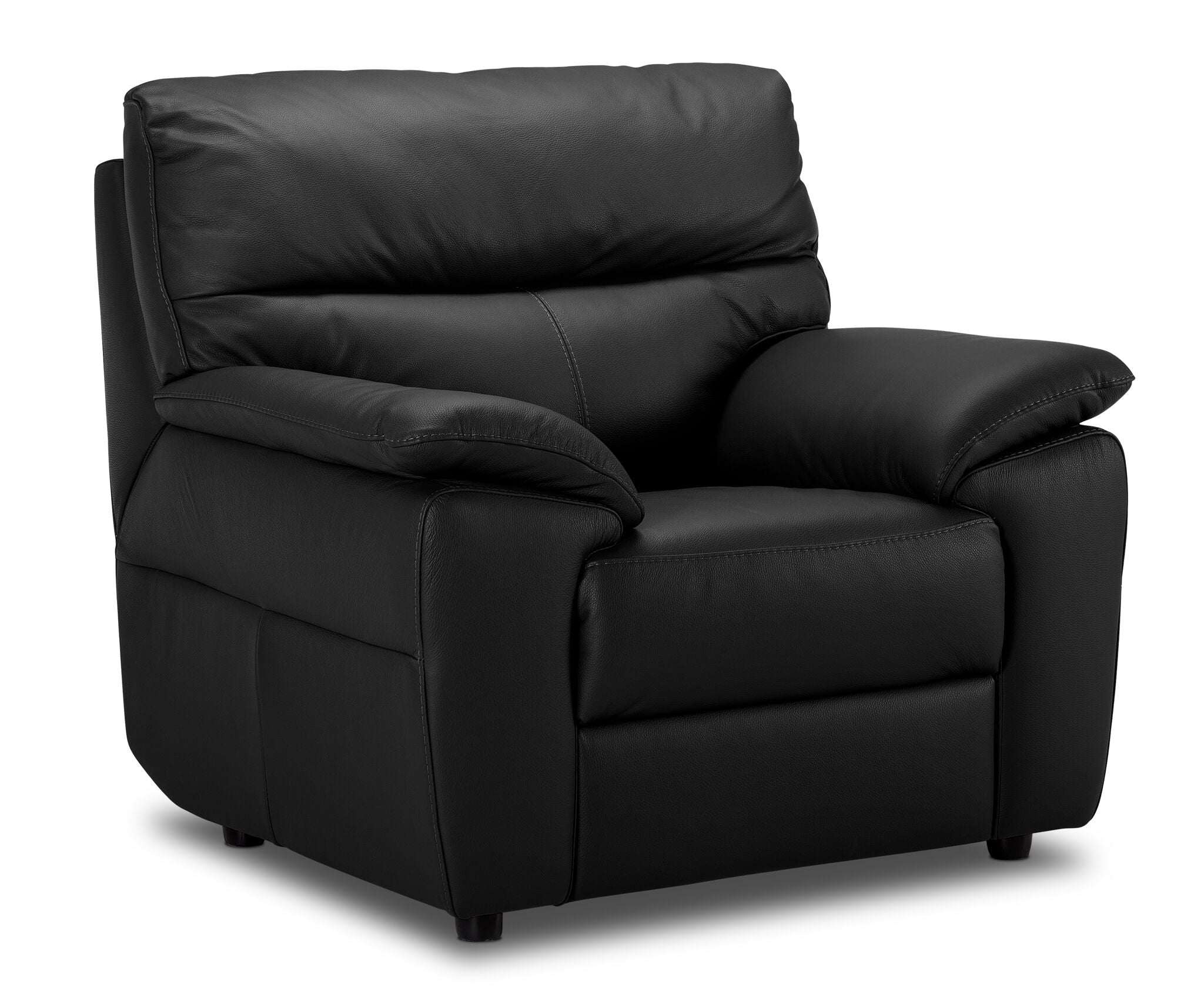 Toscana Leather Sofa and Chair Set - Black