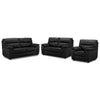 Toscana Leather Sofa, Loveseat and Chair Set - Black