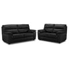 Toscana Leather Sofa and Loveseat Set - Black