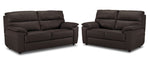 Toscana Leather Sofa and Loveseat Set - Chocolate