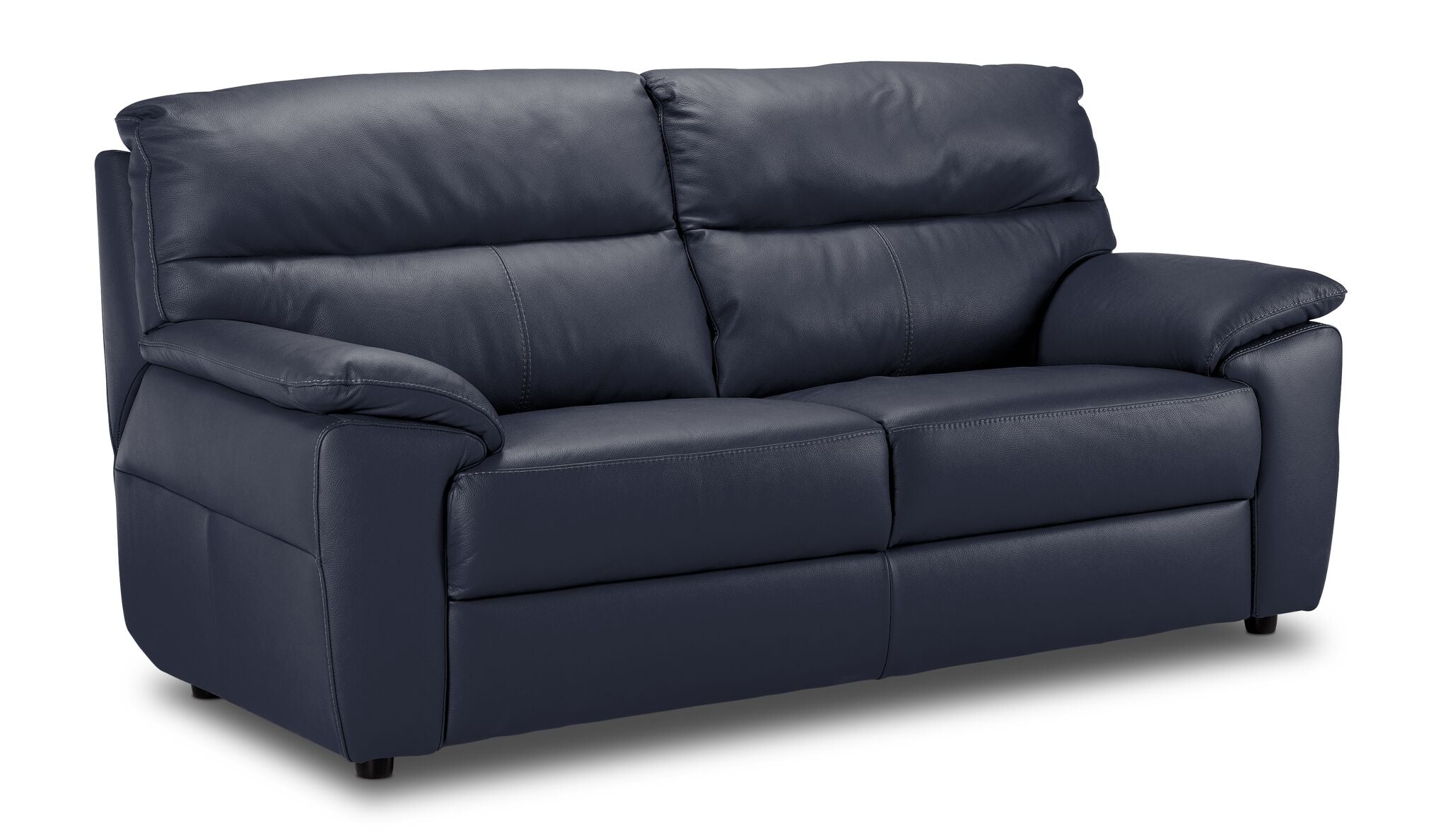 Toscana Leather Sofa, Loveseat and Chair Set - Navy Blue