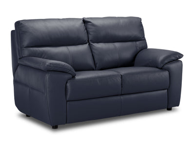 Toscana Leather Loveseat - Navy Blue