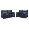 Toscana Leather Sofa and Loveseat Set - Navy Blue